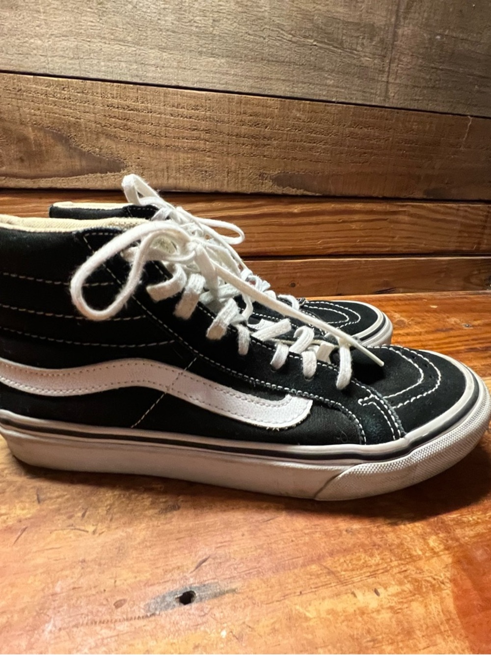 Vans Black and White High Top Sneakers